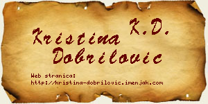 Kristina Dobrilović vizit kartica